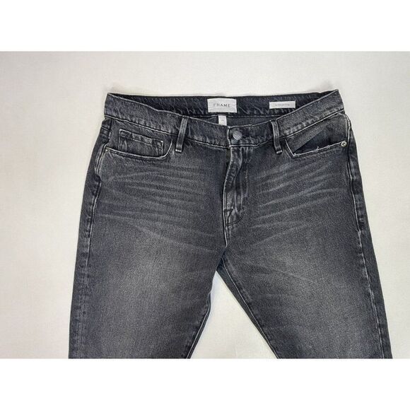 Frame Le Garçon Crop Boyfriend Denim Jeans Women Size 26 Black - Picture 2 of 10